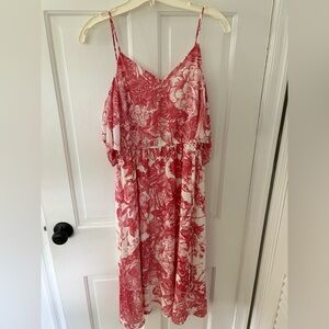 LOFT floral cold shoulder dress